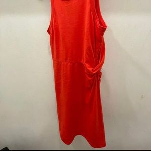 Orange tank top sun dress stretchy dress knotted side from express shirt dress